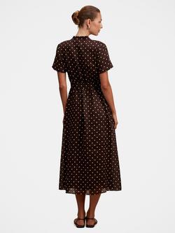 Forever New Therese Polka Dot Midi Dress, Choc Kinsey Spot - view 2, Choc Kinsey Spot