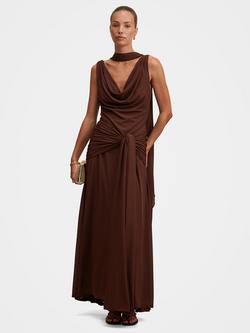 Forever New Vivianne Cowl Neck Maxi Dress, Dark Mahogany, Dark Mahogany