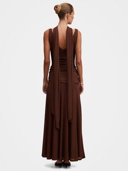 Forever New Vivianne Cowl Neck Maxi Dress, Dark Mahogany - view 2, Dark Mahogany