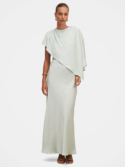 Forever New Zinnia Cape Maxi Dress, Dusty Aqua, Dusty Aqua