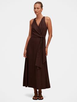 Forever New ZoeyTie Waist Midi Dress, Bitter Chocolate, Bitter Chocolate