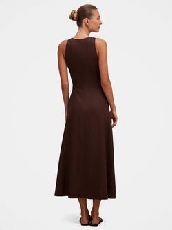 Forever New ZoeyTie Waist Midi Dress, Bitter Chocolate - view 2, Bitter Chocolate