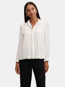 Forever New Poppy Lace Front Blouse, Porcelain, Porcelain