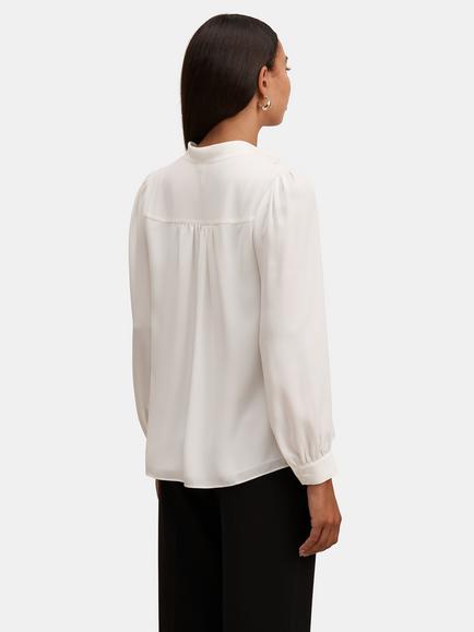 Forever New Poppy Lace Front Blouse, Porcelain - view 2, Porcelain