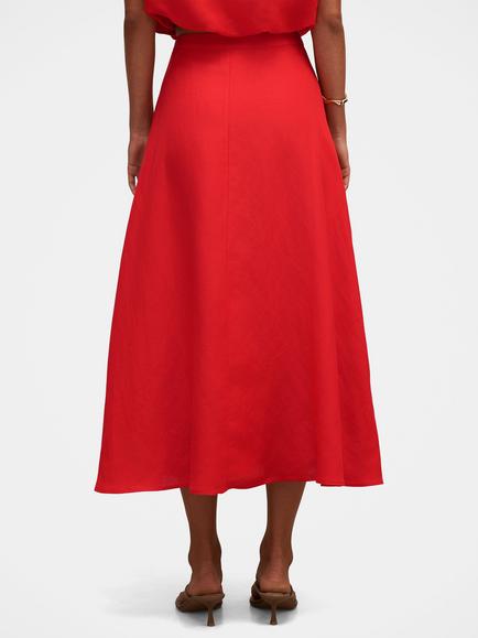 Forever New Neve Linen Blend Circle Skirt - view 2, Cherry Tomato Co-ord