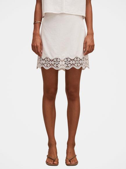 Forever New Skye Trim Detail Mini Skirt, Porcelain Co-ord