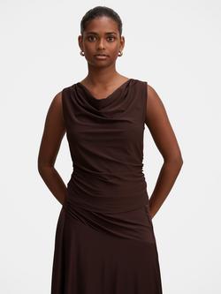Forever New Ada Petite Drape Cowl Back Top, Dark Chocolate, Dark Chocolate