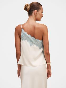 Forever New Adele Lace Trim Camisole, Champagne/Blue - view 2, Champagne/Blue