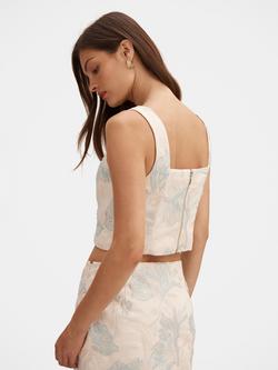 Forever New Calliope Top, White - view 2, Blue Co-ord