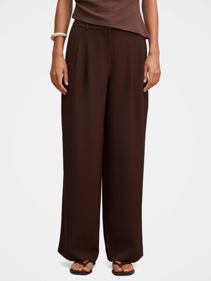 Forever New Dani Straight Leg Trousers, Chocolate Mousse, Chocolate Mousse