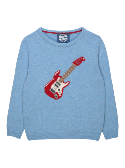 Trotters Kids' Electric Guitar Jumper, Blue, Blue