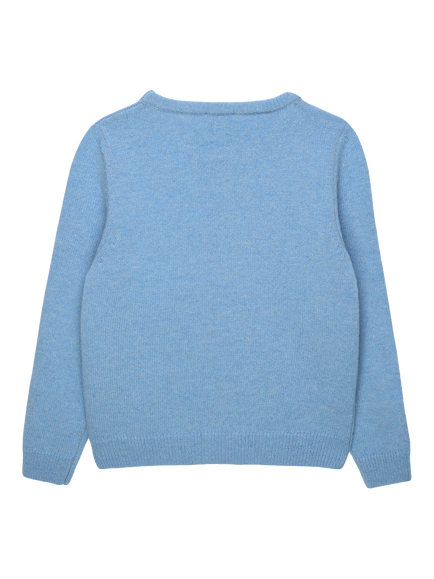 Trotters Kids' Freddy Teddy Jumper, Blue/Multi - view 2, Blue/Multi