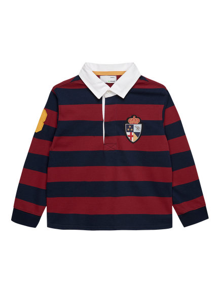 Trotters Kids' Nicholas Rugby Shirt, Red/Multi