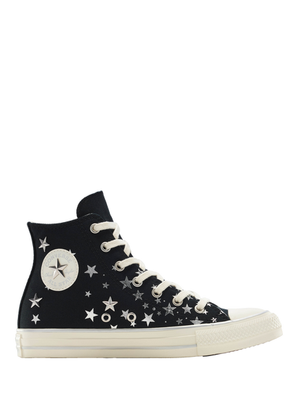 Converse Kids' Chuck Taylor All Star elevated Shine Shoes, Black/Silver, Black/Silver