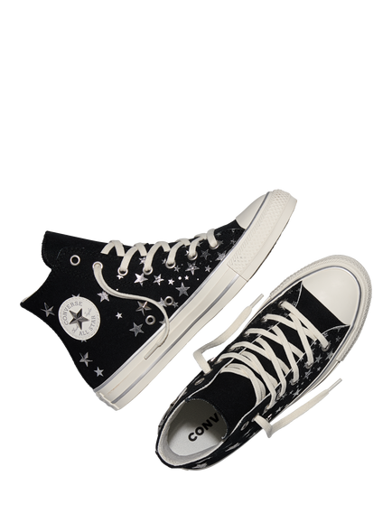 Converse Kids' Chuck Taylor All Star elevated Shine Shoes, Black/Silver - view 2, Black/Silver