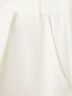 Mango Asymmetric Low Rise Cotton Trousers, White - view 2, White