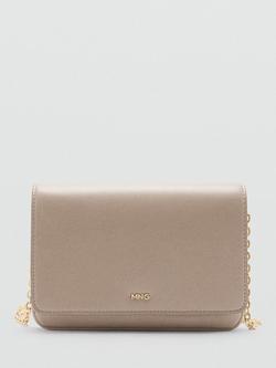 Mango Chain-Strap Mini Crossbody Bag, Cream, Cream