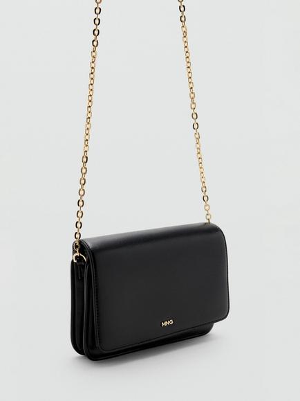 Mango Chain-Strap Mini Crossbody Bag, Black - view 2, Black