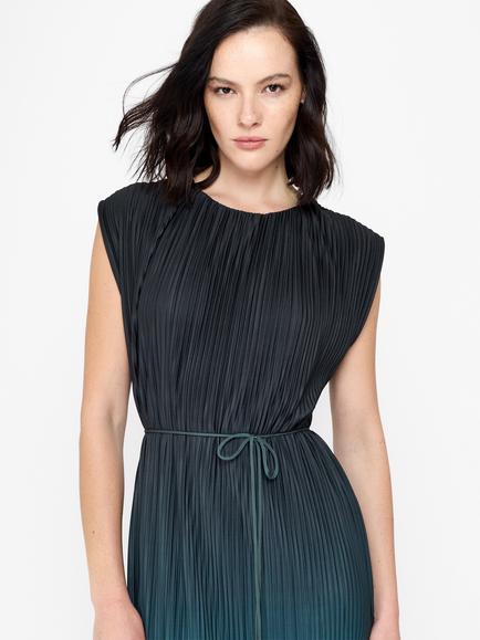 French Connection Xena Sleeveless Pleated Ombre Column Midi Dress, Grey/Blue - view 2, Grey/Blue