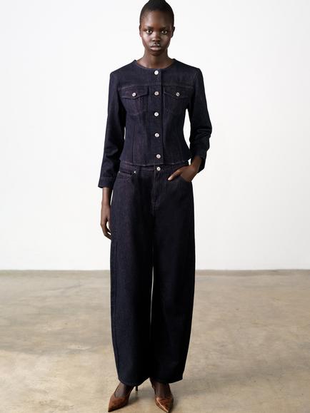 French Connection Misa Relaxed Curved Leg Jeans, Raw Indigo