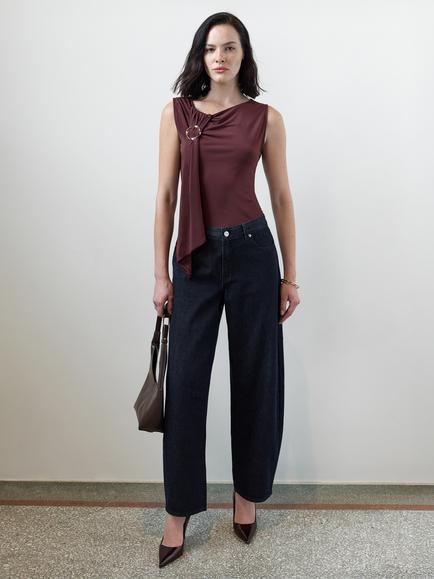 French Connection Misa Relaxed Curved Leg Jeans - view 2, Raw Indigo