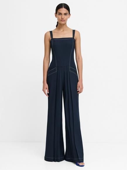 French Connection Salma Denim Wide Leg Jumpsuit, New Navy, New Navy