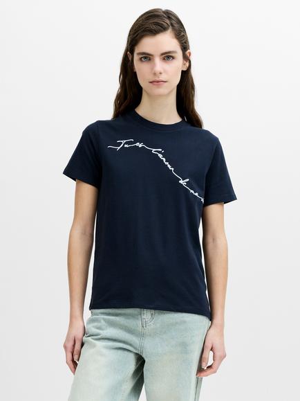 French Connection Love of My Life T-Shirt, New Navy/Linen White, New Navy/Linen White
