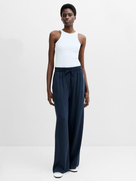 French Connection Yassie Barrel Leg Trousers, New Navy, New Navy