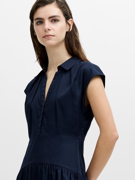 French Connection Alexis Cotton Poplin Midi Dress, New Navy - view 2, New Navy