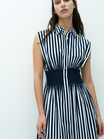 French Connection Cambria Striped Shirt Dress, New Navy/White - view 2, New Navy/White