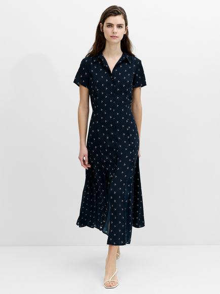 French Connection Mila Geo Print Shirt Dress, New Navy/White, New Navy/White
