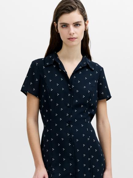 French Connection Mila Geo Print Shirt Dress, New Navy/White - view 2, New Navy/White