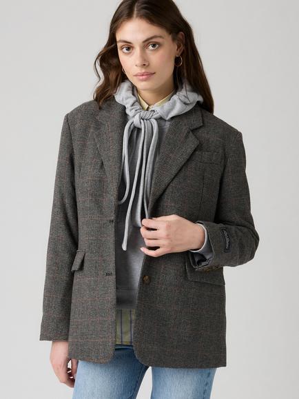 Levi's Luna Relaxed Fit Check Blazer, Luna Plaid Bru, Luna Plaid Bru