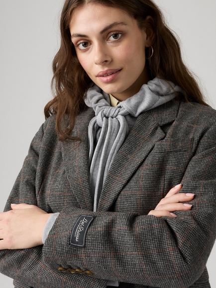 Levi's Luna Relaxed Fit Check Blazer, Luna Plaid Bru - view 2, Luna Plaid Bru
