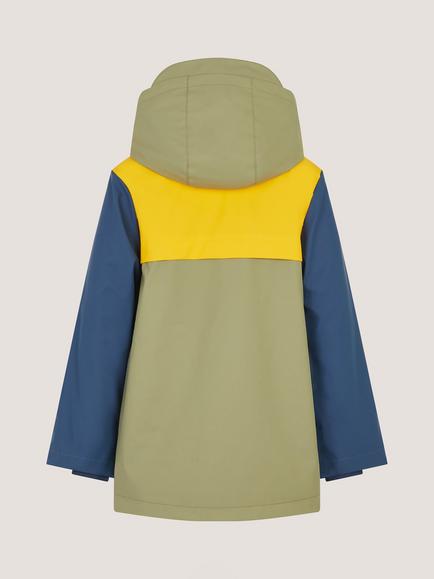 Monsoon Kids' Hooded Colour-Block Raincoat, Multi - view 2, Multi