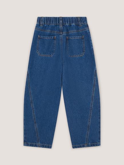 Monsoon Kids' 73 Barrel Leg Jeans, Blue - view 2, Blue