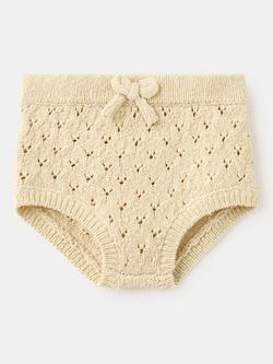 Mango Baby Pointelle Knit Bloomer Shorts, Mustard, Mustard