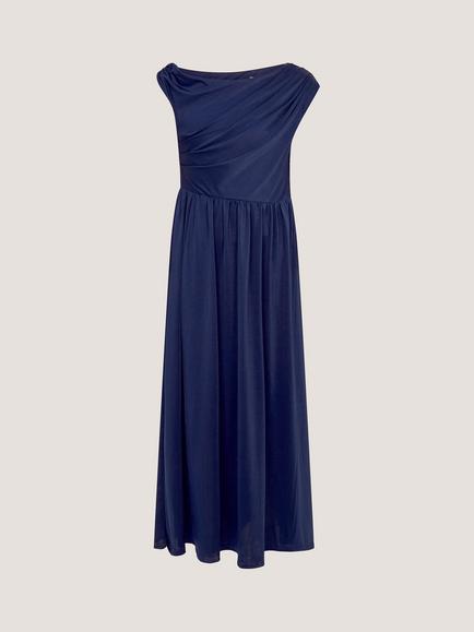 Monsoon Kids' Avery Cap Sleeve Cowl Neck Maxi Dress, Navy, Navy