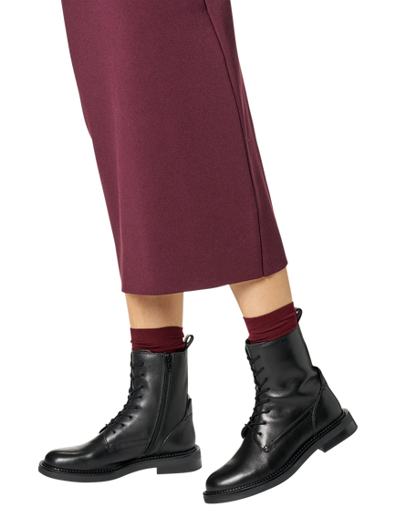 Geox Serilda Leather Biker Boots, Black - view 2, Black