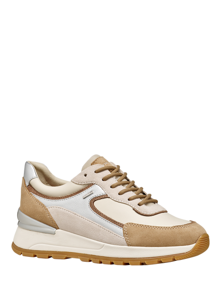 Geox Desya ABX Waterproof Trainers, Papyrus/Light Sand - view 2, Papyrus/Light Sand