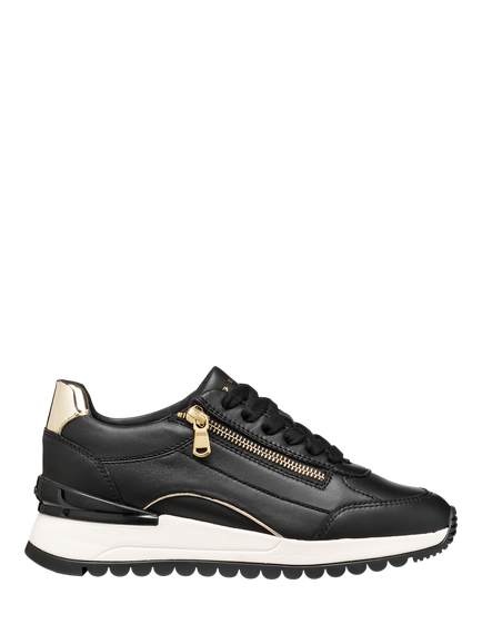 Geox Desya Low Top Trainers, Black/Gold, Black/Gold