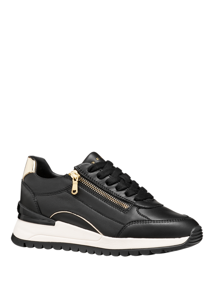 Geox Desya Low Top Trainers, Black/Gold - view 2, Black/Gold