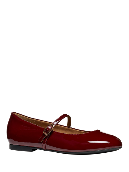 Geox New Palmari Leather Ballerina Pumps, Bordeaux - view 2, Bordeaux