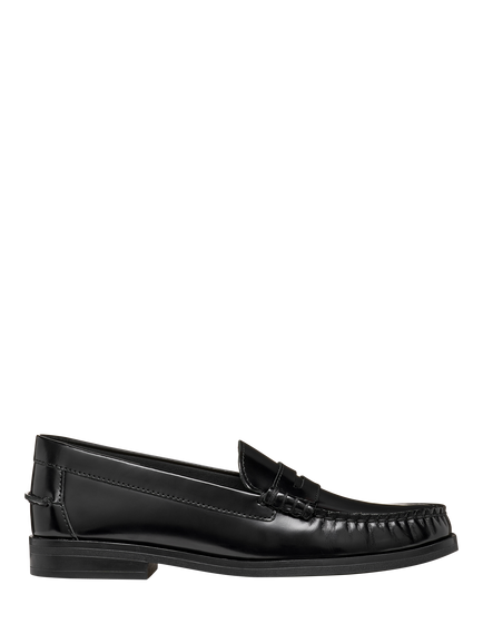Geox Noemen Leather Loafers, Black