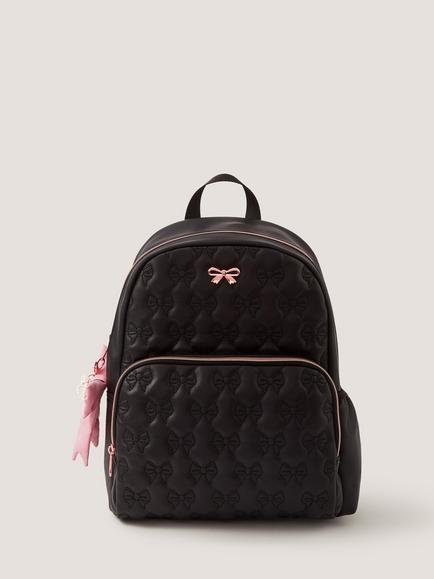 Monsoon Kids' Quilted Bow Backpack, Black, Black