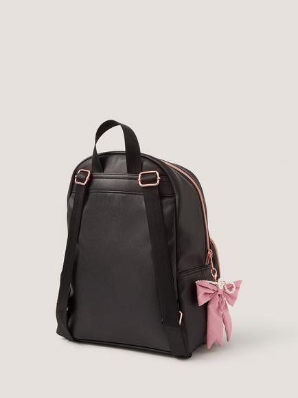 Monsoon Kids' Quilted Bow Backpack, Black - view 2, Black