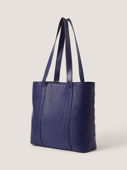 Monsoon Kids' Quilted Bow Tote Bag, Navy - view 2, Navy