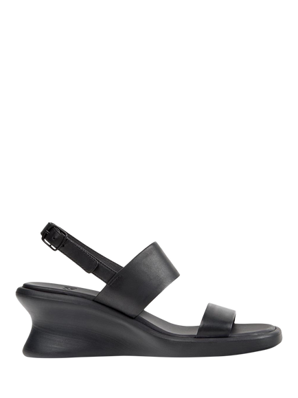 Camper Louise Leather Wedge Heel Strappy Sandals, Black, Black