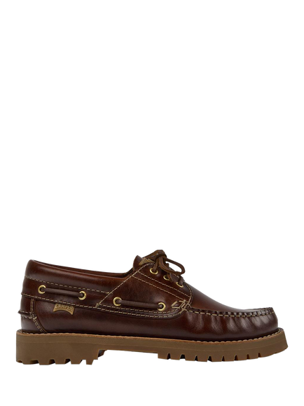Camper Nautico Leather Boat Shoes, Brown, Brown