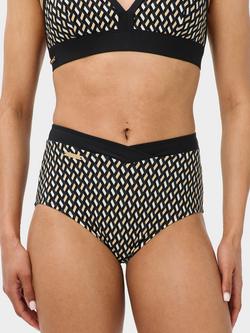 Sweaty Betty Geometric Wrap Front High Waist Bikini Briefs - view 2, Beige